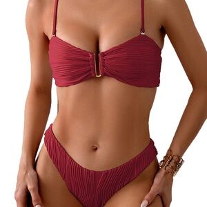 Elegant Burgundy Bikini Set